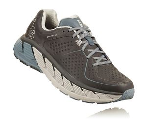 Hoka One One Gaviota Leather Mens Stability Running Shoes Charcoal/Tradewinds | AU-1642897